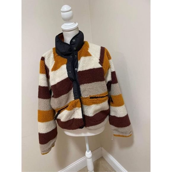 Free People Hit The Slopes Printed Fleece Jacket Size S - Picture 4 of 9